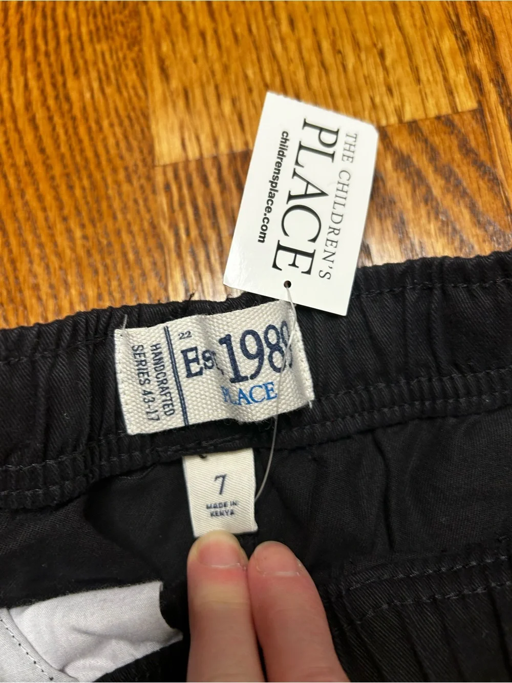 The Children's Place Black Cargo Pants with Elastic Waist